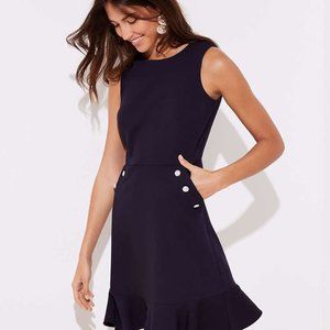 LOFT | Button Pocket Flounce Dress